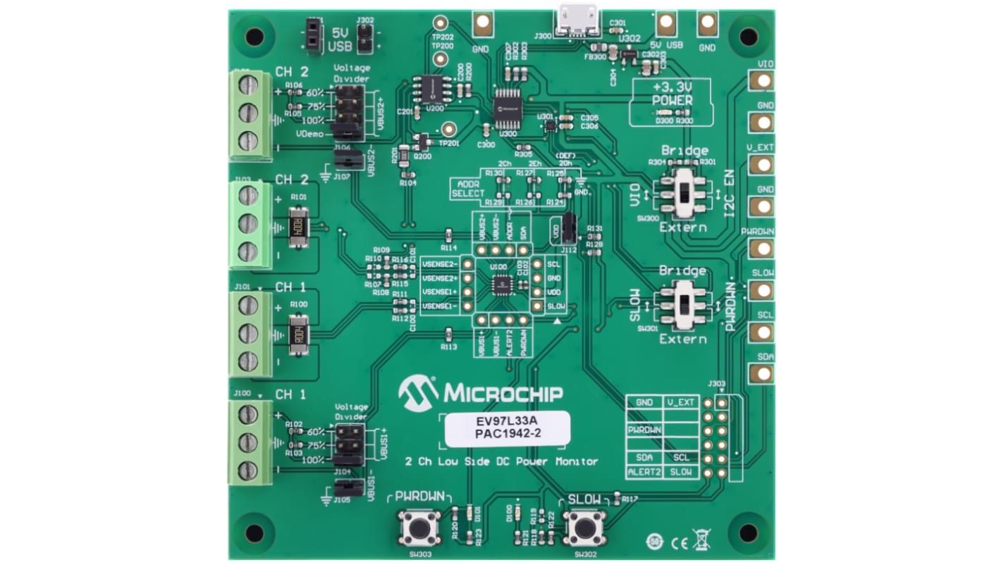 Microchip PAC1942 Evaluierungsplatine, EV97L33A Evaluierungsplatine