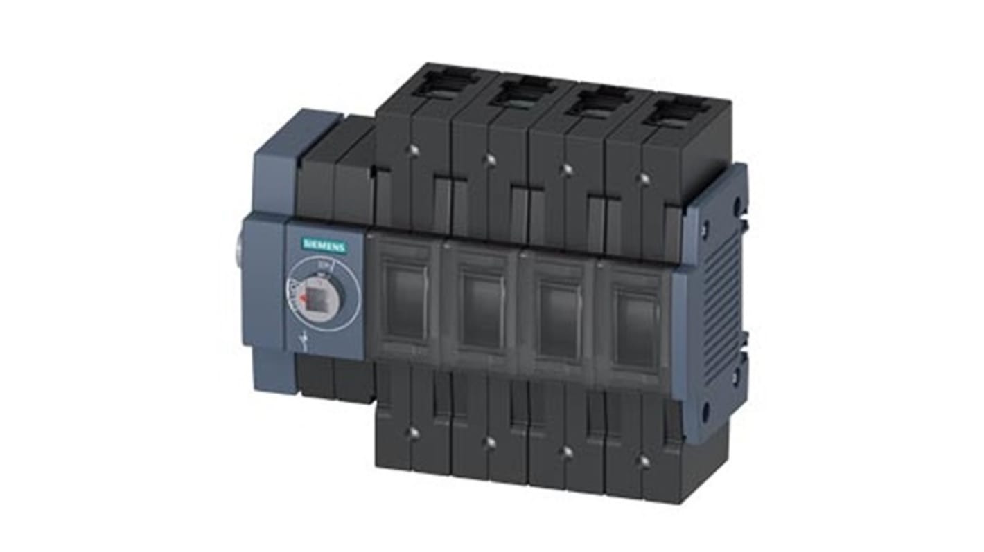 Siemens 4 Pole DIN Rail Switch Disconnector - 125A Maximum Current, 75kW Power Rating, IP20