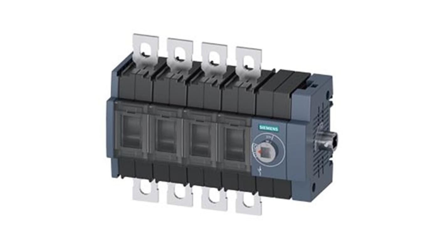 Siemens 4 Pole DIN Rail Switch Disconnector - 200A Maximum Current, 110kW Power Rating, IP00, IP20