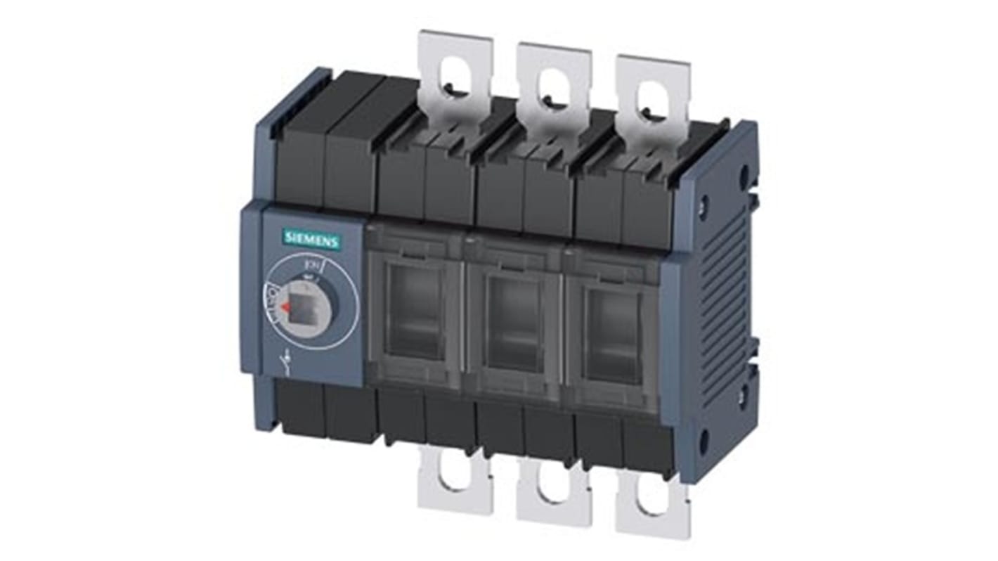 Siemens 3 Pole DIN Rail Switch Disconnector - 250A Maximum Current, 110kW Power Rating, IP00, IP20