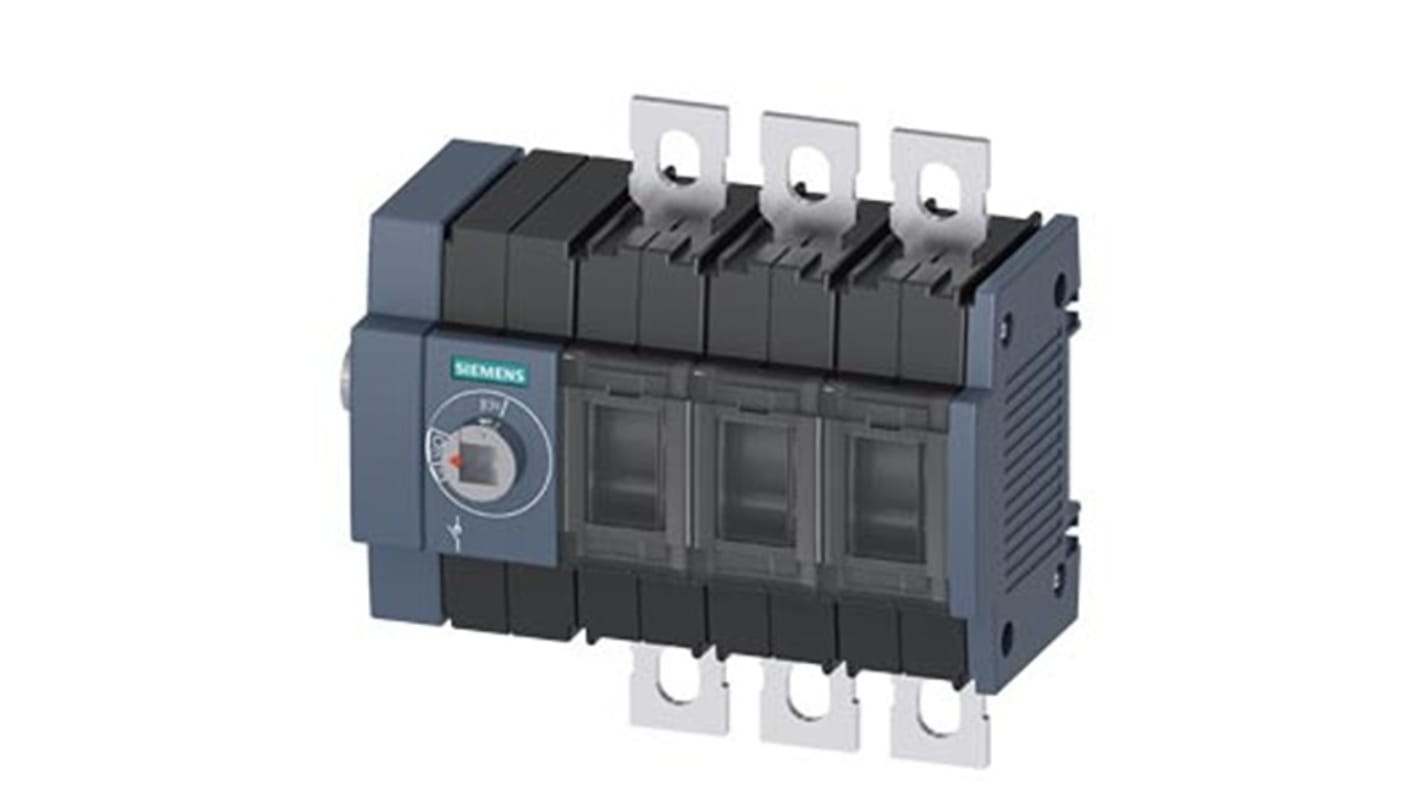 Siemens 3 Pole DIN Rail Switch Disconnector - 250A Maximum Current, 110kW Power Rating, IP00, IP20