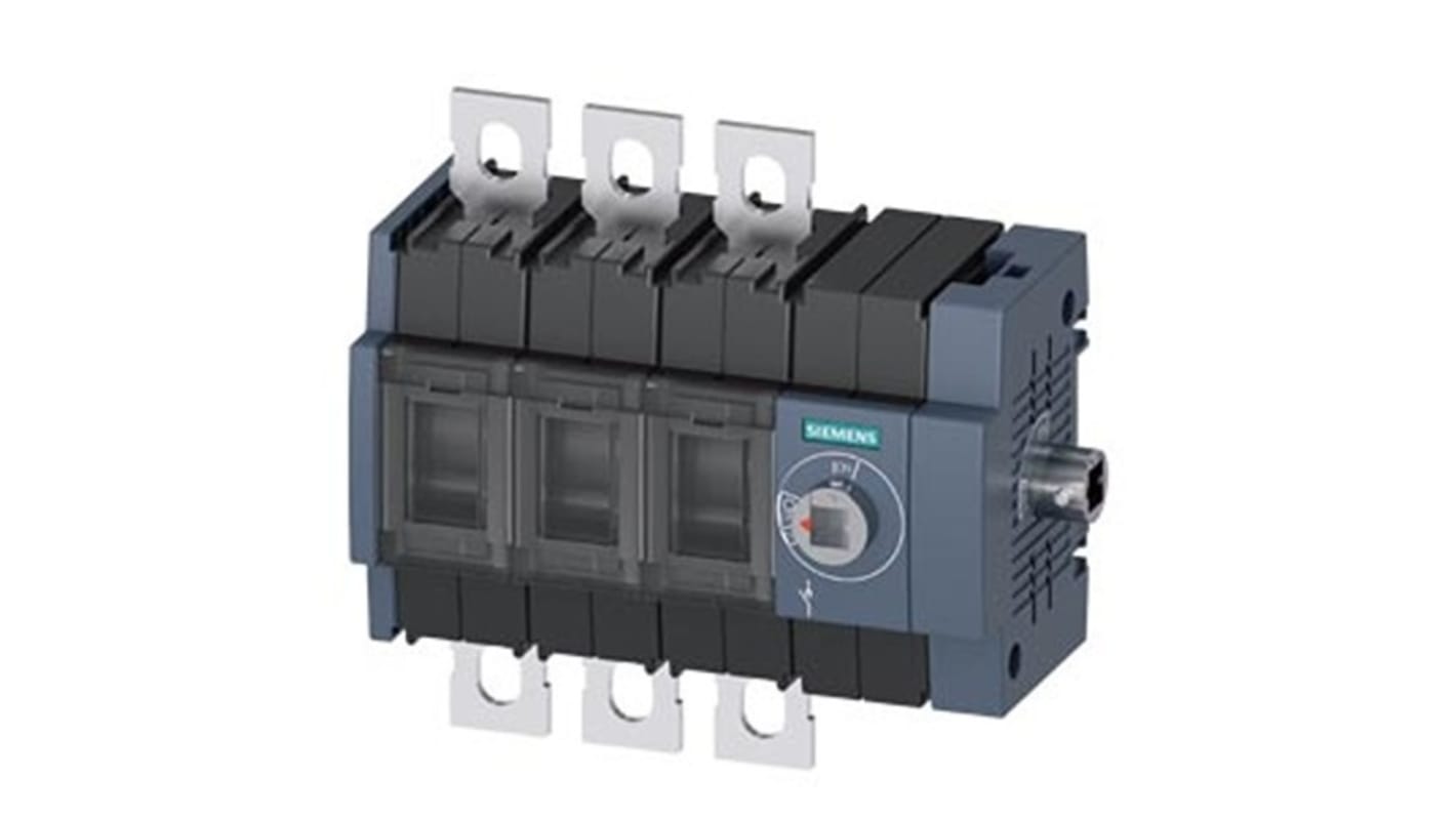 Siemens 3 Pole DIN Rail Switch Disconnector - 250A Maximum Current, 110kW Power Rating, IP00, IP20