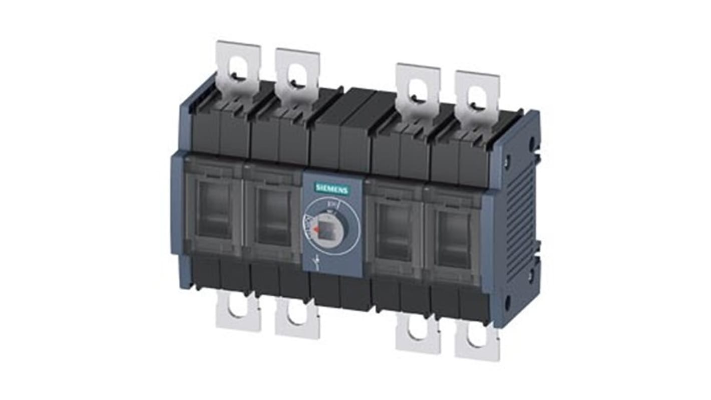 Siemens 4 Pole DIN Rail Switch Disconnector - 250A Maximum Current, 110kW Power Rating, IP00, IP20