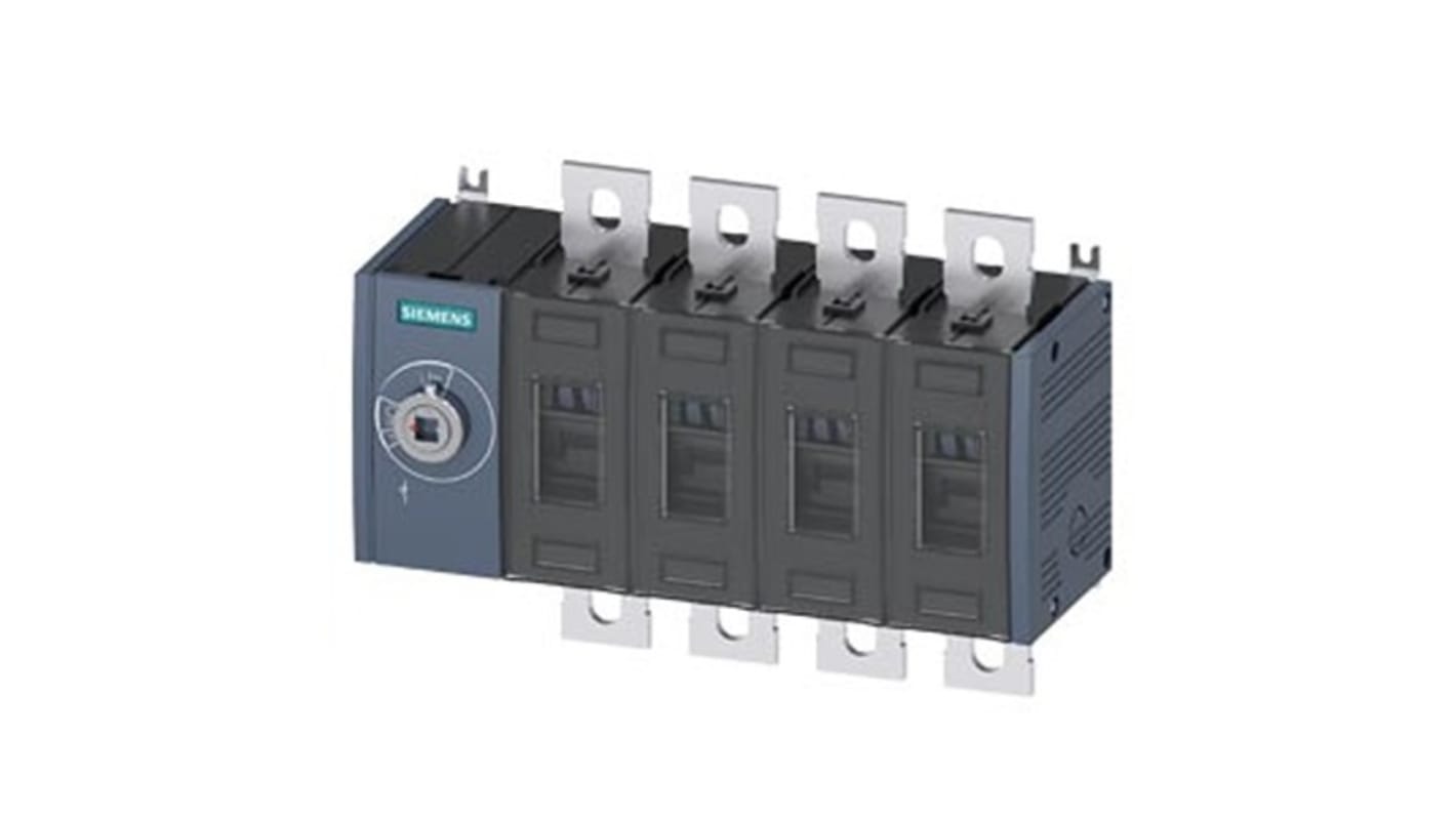 Siemens 4 Pole Fixed Switch Disconnector - 500A Maximum Current, 250kW Power Rating, IP00, IP20