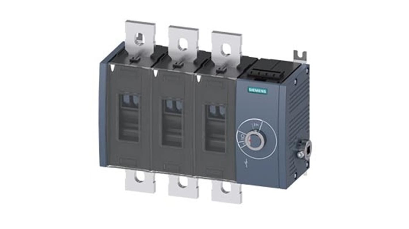 Siemens 3 Pole Fixed Switch Disconnector - 800A Maximum Current, 560kW Power Rating, IP00, IP20