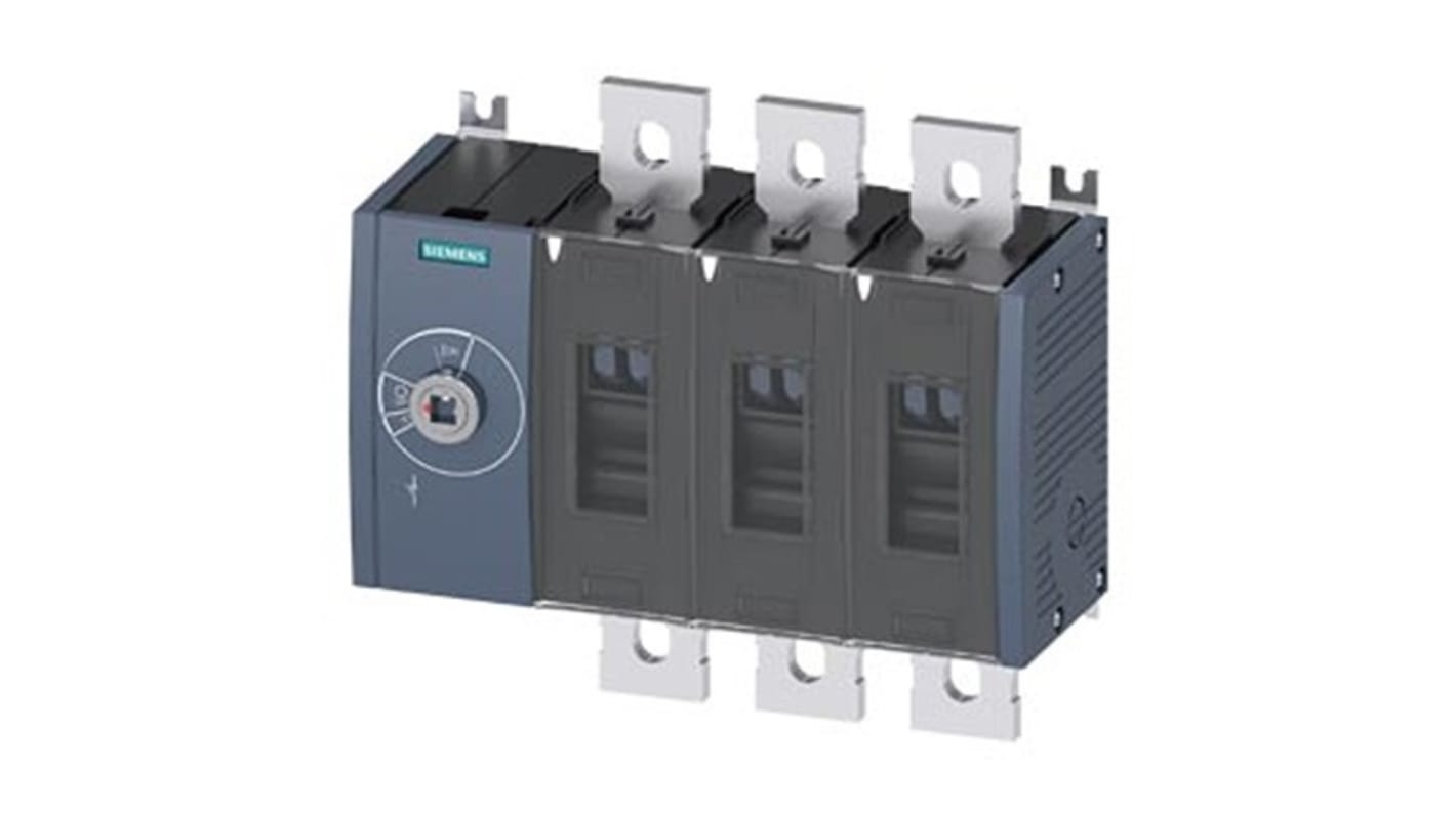Siemens 3 Pole Fixed Switch Disconnector - 1000A Maximum Current, 710kW Power Rating, IP00, IP20