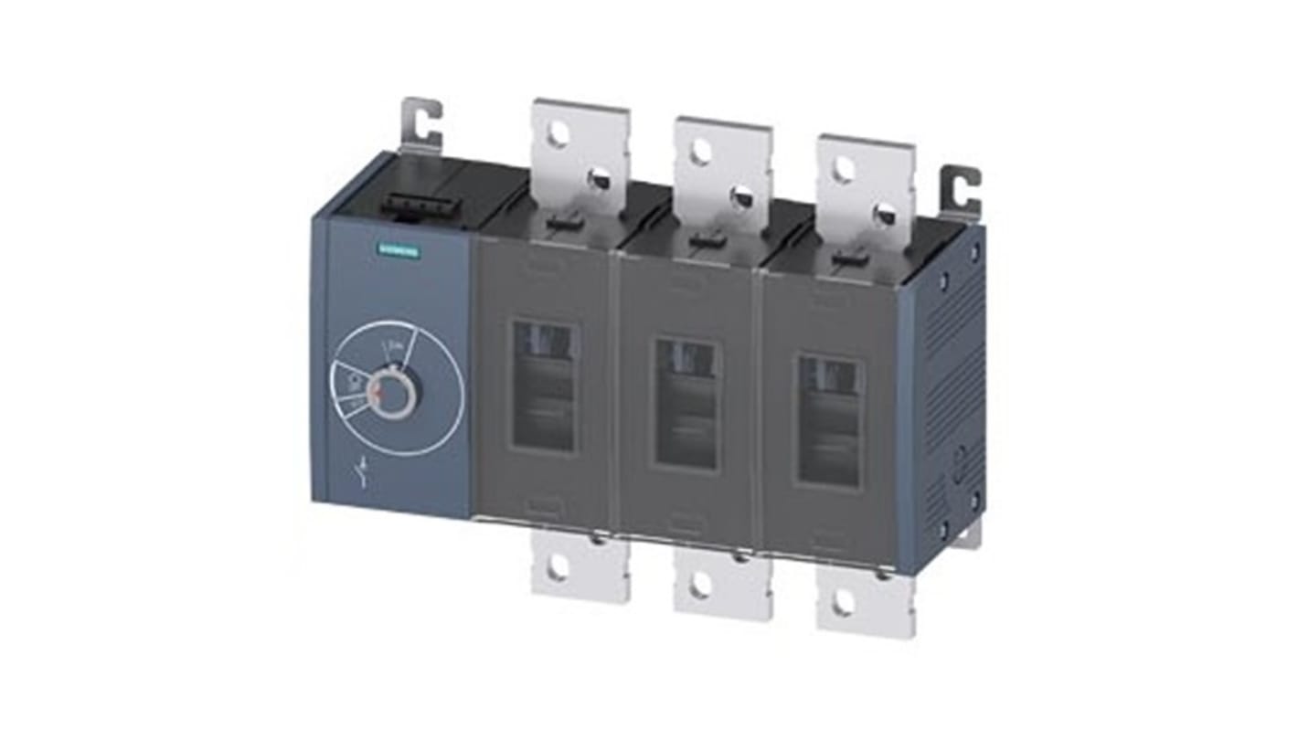 Siemens 3 Pole Fixed Switch Disconnector - 1000A Maximum Current, 710kW Power Rating, IP00, IP20