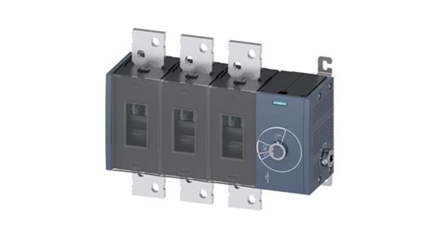 Siemens 3 Pole Fixed Switch Disconnector - 1600A Maximum Current, 1000kW Power Rating, IP00, IP20