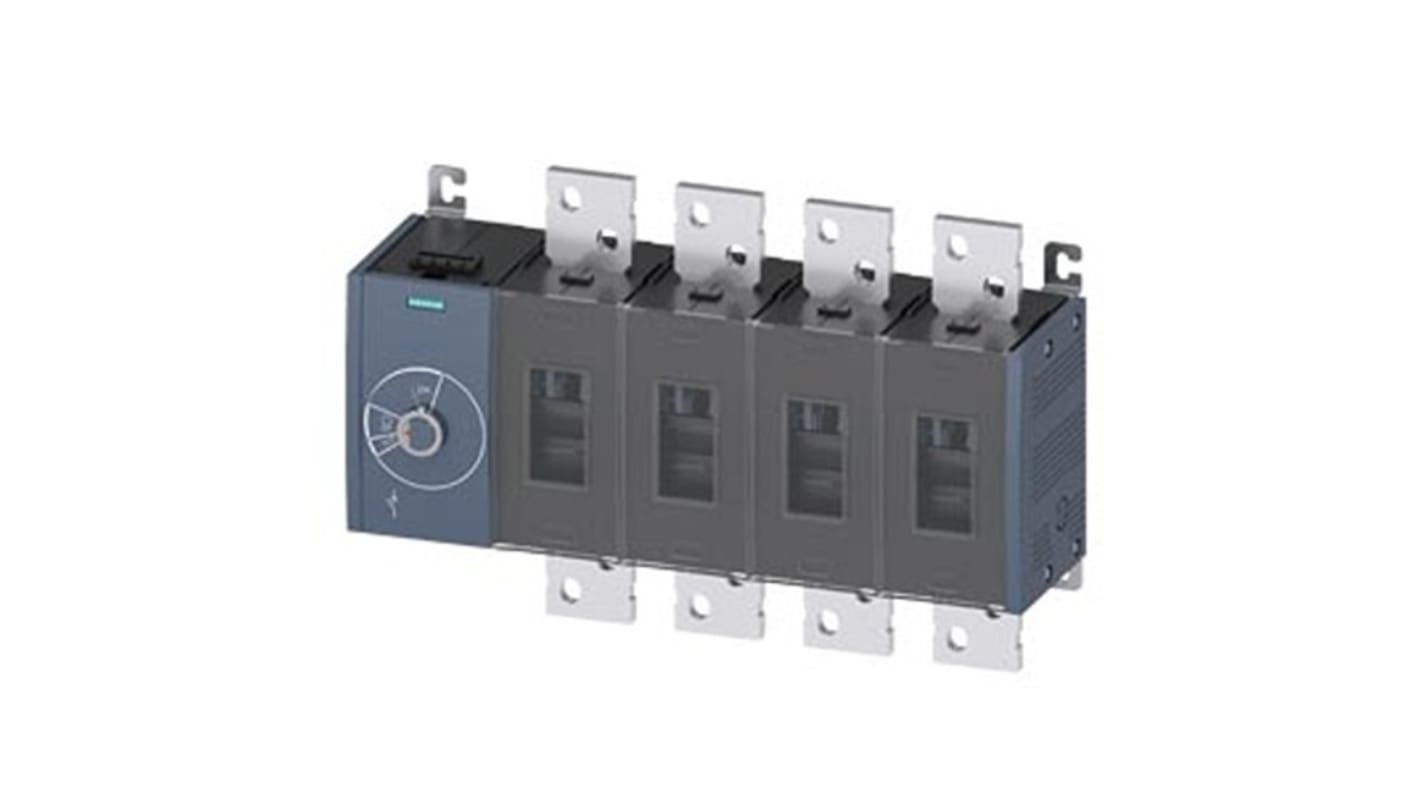 Siemens 4 Pole Fixed Switch Disconnector - 1600A Maximum Current, 1000kW Power Rating, IP00, IP20