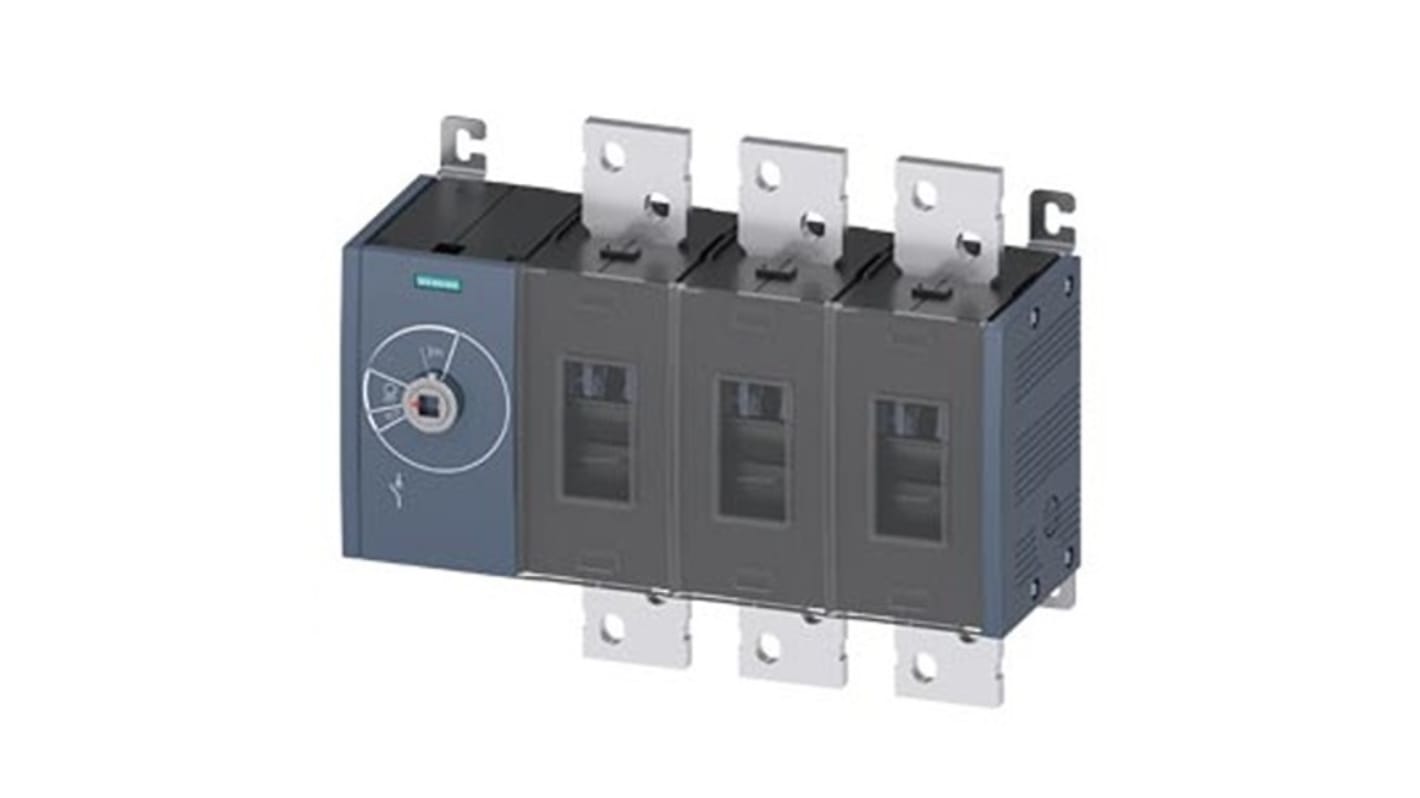 Siemens 3 Pole Fixed Switch Disconnector - 2000A Maximum Current, 1000kW Power Rating, IP00, IP20