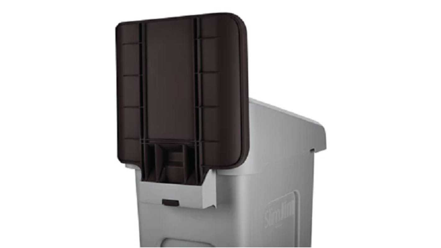 Rubbermaid Commercial Products Brown Plastic Waste Bin Lid for Recycling Station Starter Kit, Waste Stream Label Kit,