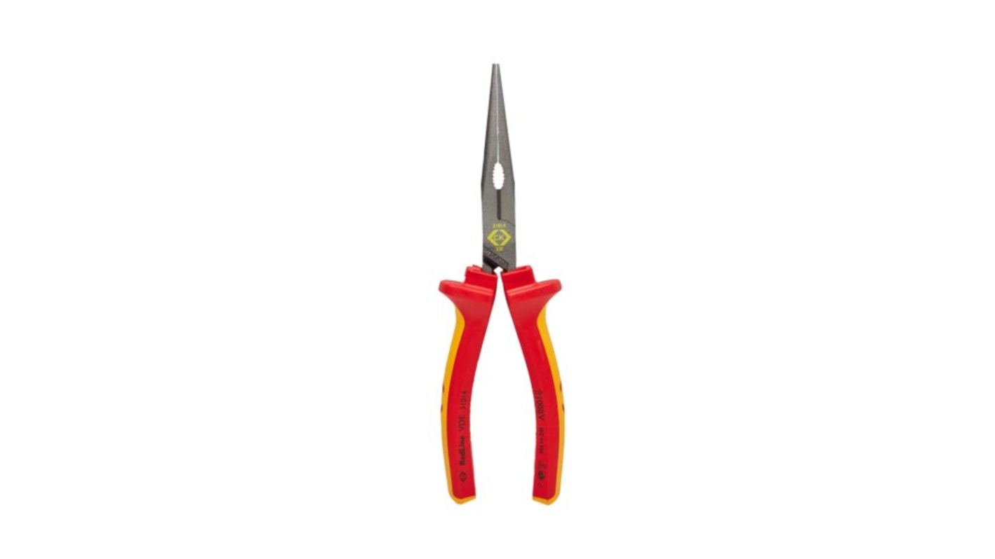 CK 431013 Flat Nose Plier, 175 mm Overall, Straight Tip, VDE/1000V, 175mm Jaw