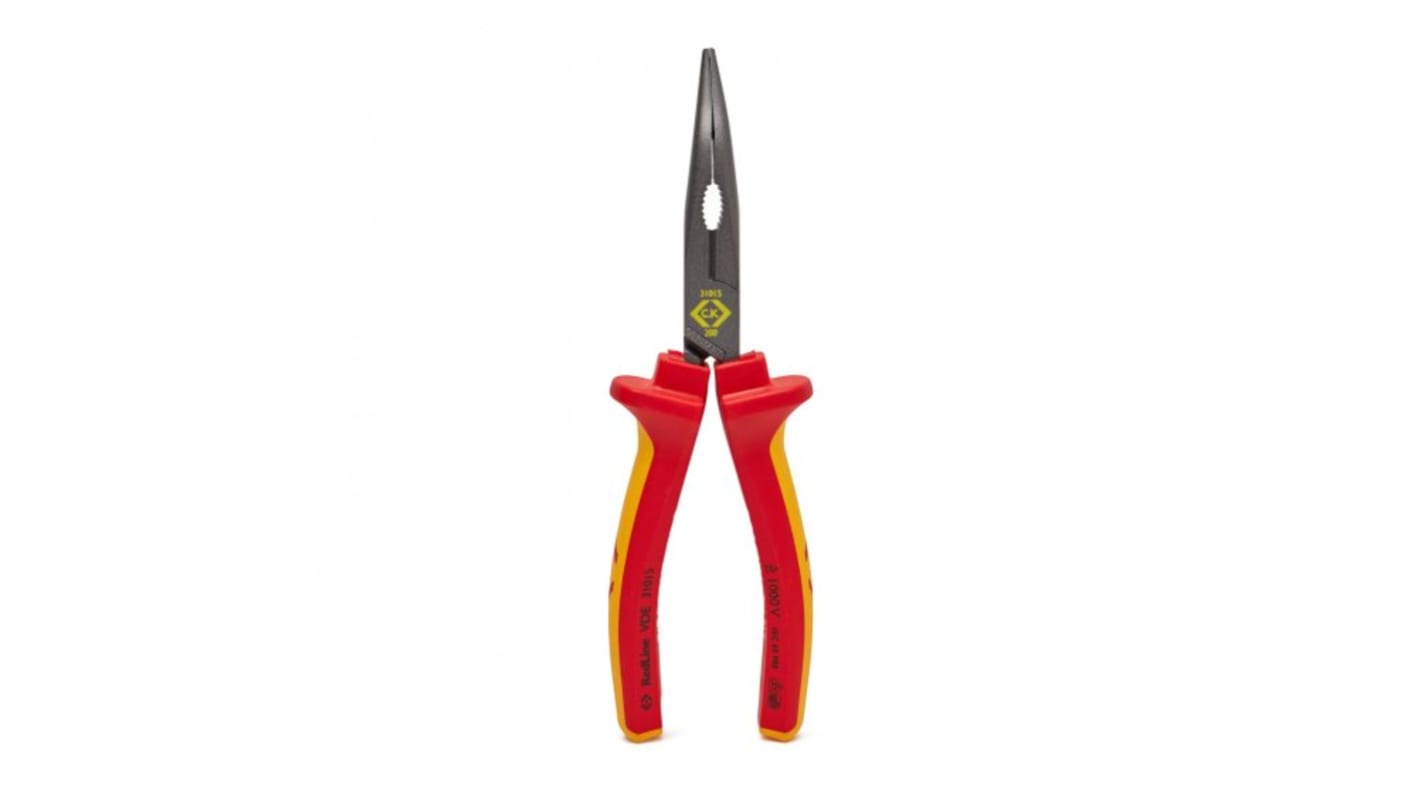 CK 431015 Bent Nose Pliers, 200 mm Overall, Bent Tip, VDE/1000V, 200mm Jaw