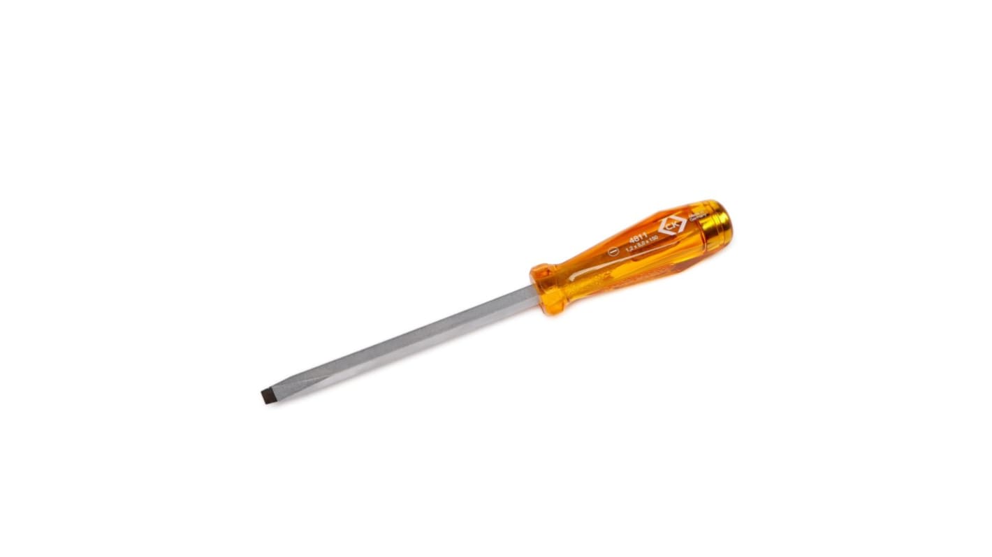 CK Slotted  Screwdriver, 6 mm Tip, 100 mm Blade, 200 mm Overall