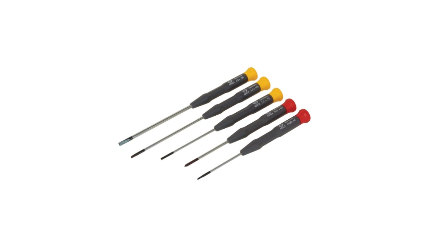 CK Phillips, Slotted Precision Screwdriver Set, 5-Piece