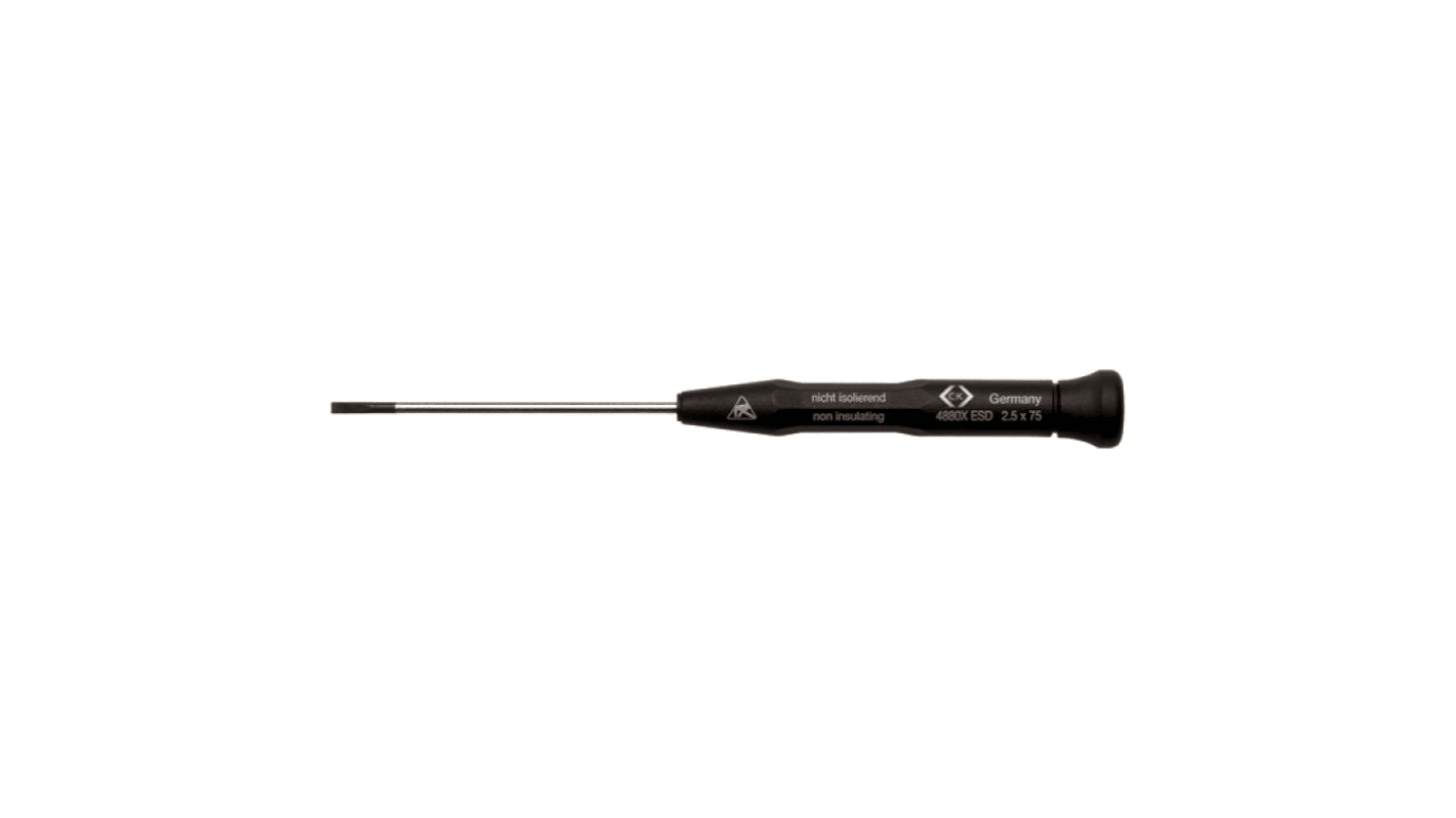 CK Slotted  Screwdriver, 2.5 mm Tip, 60 mm Blade, 157 mm Overall