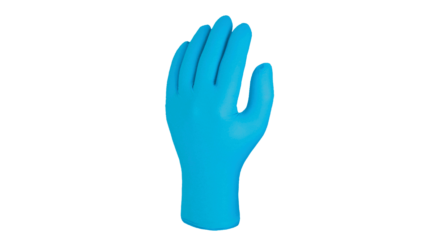 Guantes desechables Skytec sin polvo de Nitrilo Azul claro, talla S, caja de 200 unidades