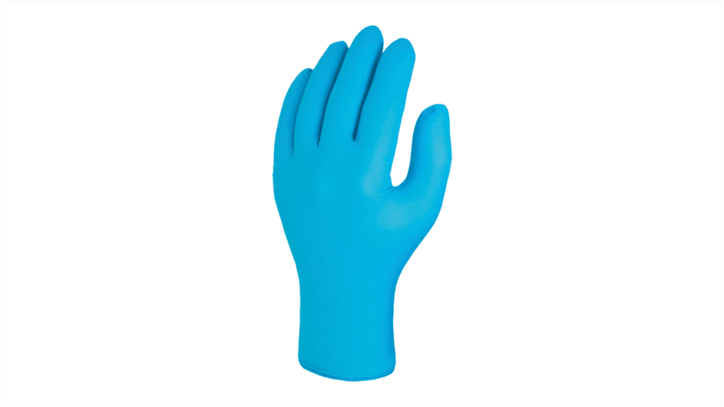 Skytec Haika NX520 Light Blue Powder-Free Nitrile Disposable Gloves, Size M, 200 per Pack