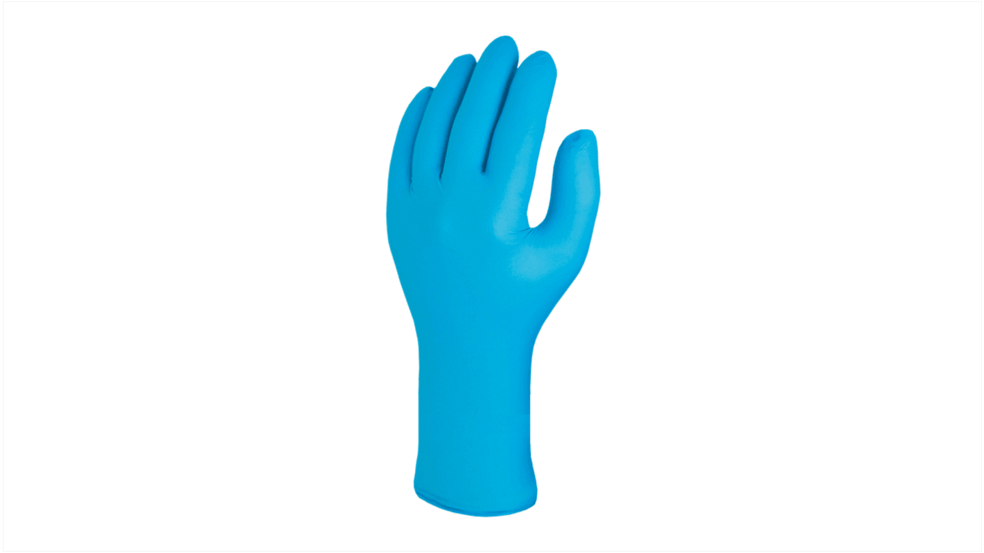 Skytec TX428 Blue Powder-Free Nitrile Disposable Gloves, Size M, Food Safe, 100 per Pack