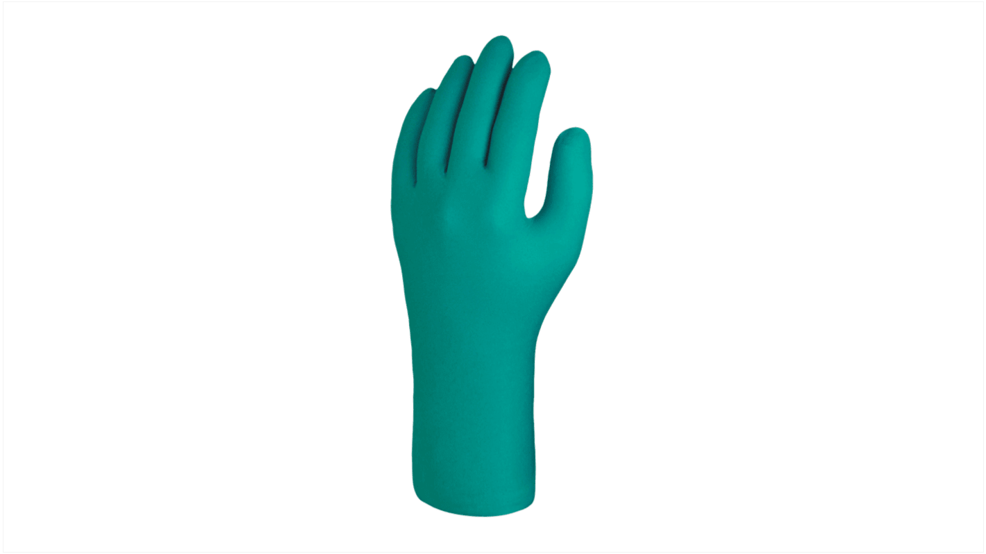 Guantes desechables Skytec sin polvo de Nitrilo Verde, talla S, caja de 100 unidades