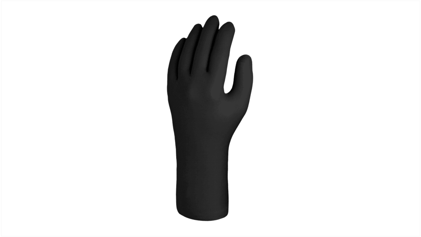 Guantes desechables Skytec sin polvo de Nitrilo Negro, talla S, caja de 100 unidades