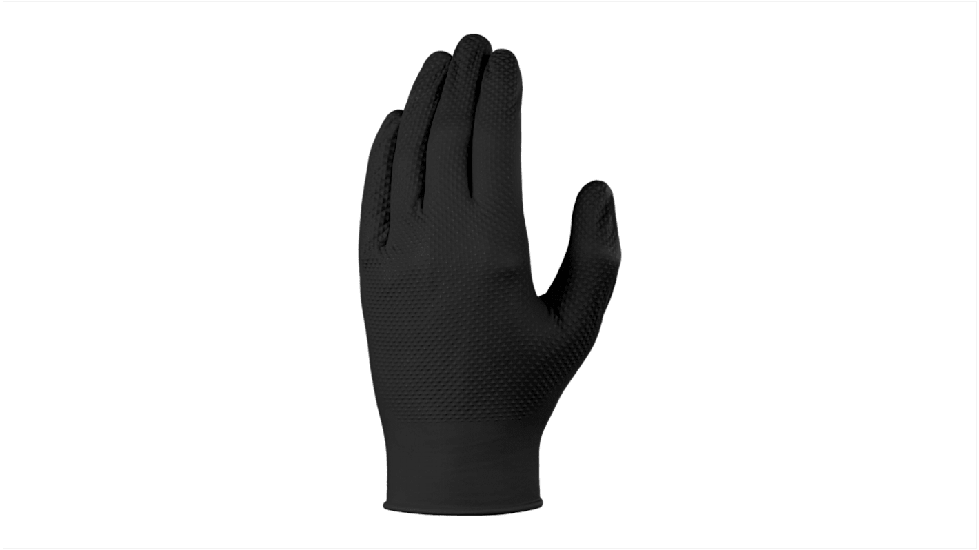 Guantes desechables Skytec sin polvo de Nitrilo Negro, talla 8, M, caja de 100 unidades