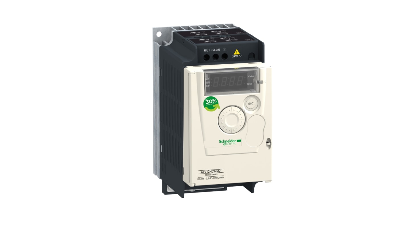Schneider Electric Variable Speed Drive, 0.75 kW, 1 Phase, 200 → 240 V, 4.2 A, Altivar 12 Series