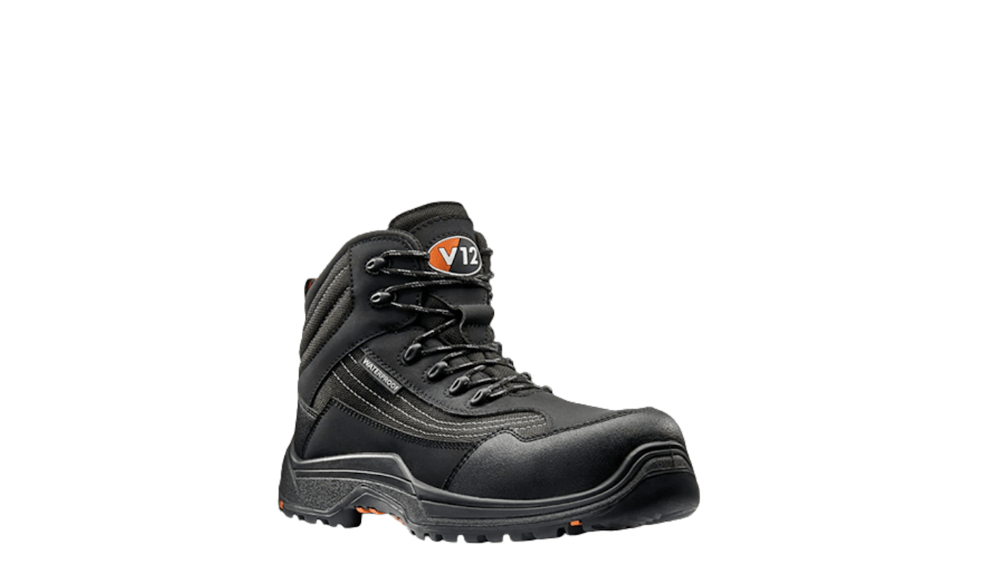 V12 Footwear Defender STS Black Composite Toe Capped Unisex Safety Boot, UK 5, EU 38