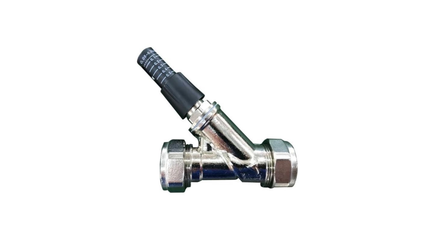 RS PRO 0.5bar Pressure Relief Valve With Compression 22 mm Connection