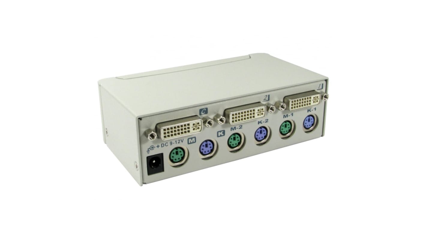 Przełącznik KVM KVM-DV02, 2-portowy PS/2 2, Rextron DVI-D
