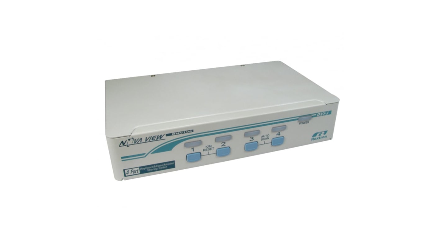Przełącznik KVM KVM-DV04, 4-portowy PS/2 4, Rextron DVI-D