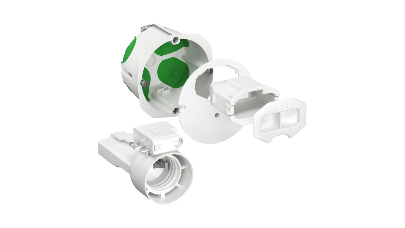 Schneider Electric IMT Green, White ABS, PC Back Boxes, IP20, Wall Mount, 1 Gangs, 71 x 71 x 39mm