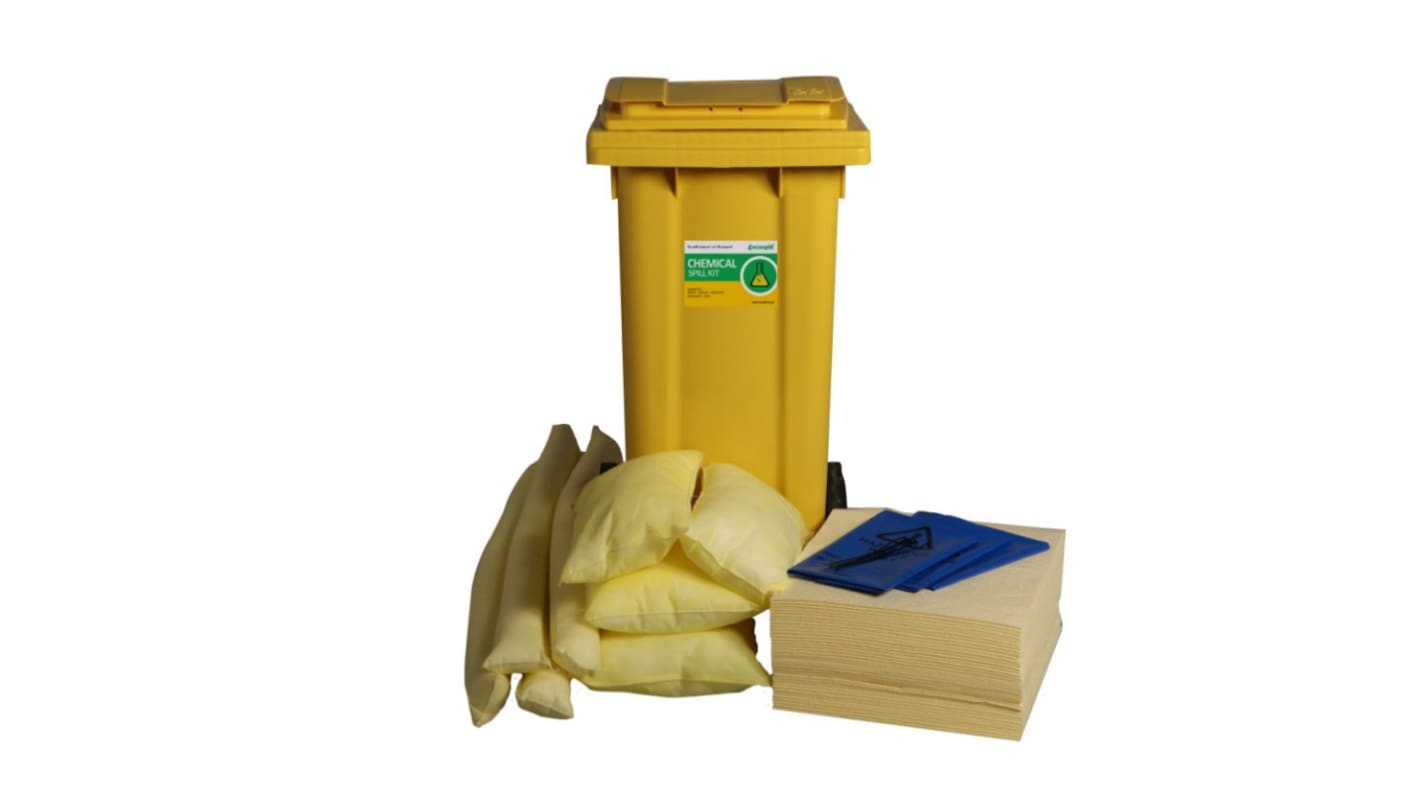 Ecospill Ltd, Spildsæt, Anvendelse: Kemisk Spill Kit Refill , Indeholder: Sække og bånd, puder, puder, sokker