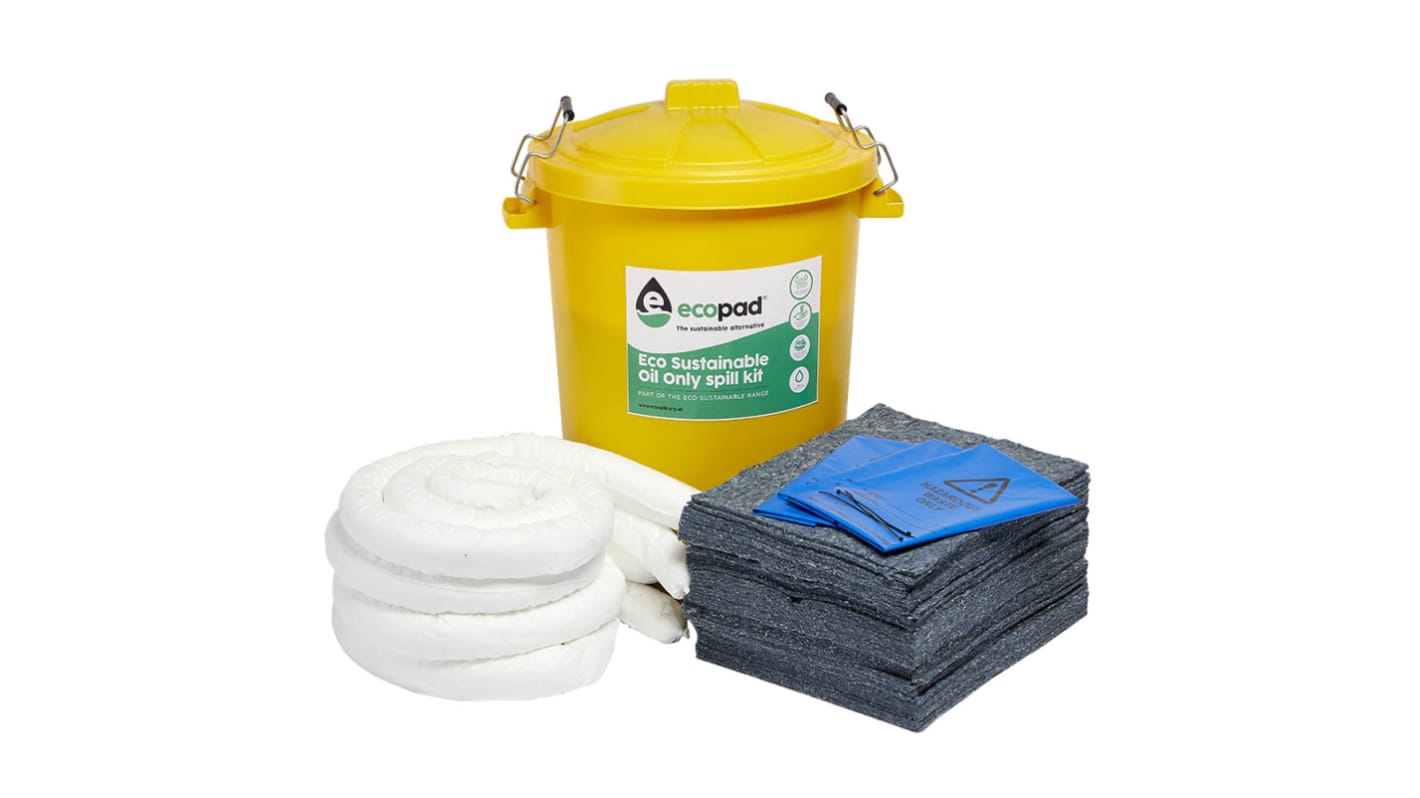 Ecospill Ltd, Spildsæt, Anvendelse: Olie Oil Only, Indeholder: 1 x 90 Ltr Bin, 1 x Bin Sticker, 1 x Instruction And