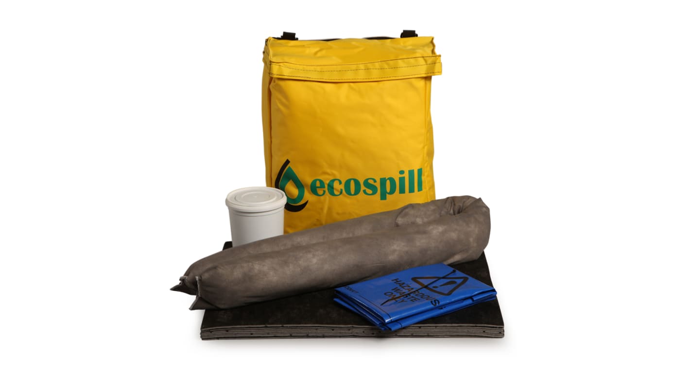 Kit para derrames Ecospill Ltd, contiene 1, 1 x Drum Putty, 1 x Sock 1.2M, 7 x Pads, Hazard Bag And Tie, capacidad de