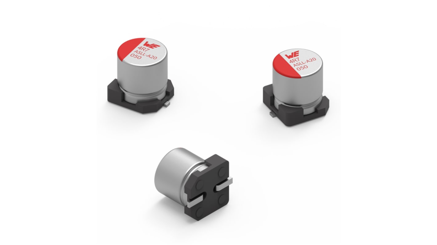 Condensateur Wurth Elektronik, Aluminium électrolytique 220μF, 63V c.c.
