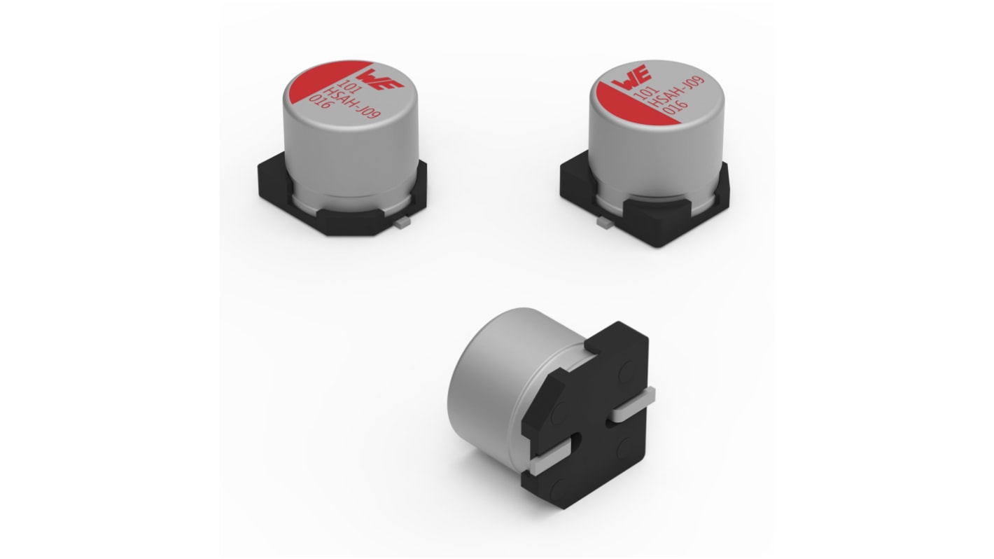 Würth Elektronik, SMD Aluminium-Polymer-Kondensator 33μF / 25V dc