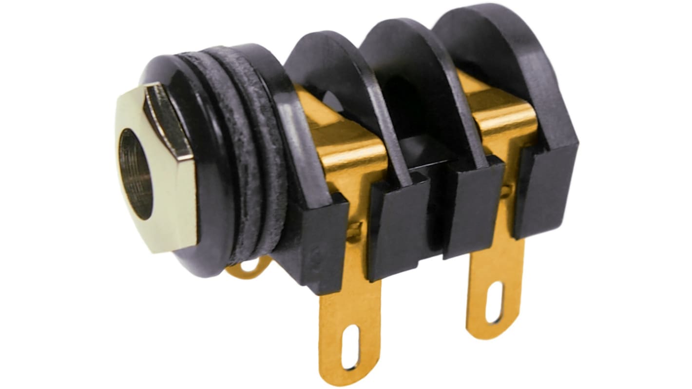 RS PRO Jack Socket 6.35 mm Panel Mount Jack Socket Socket 5A