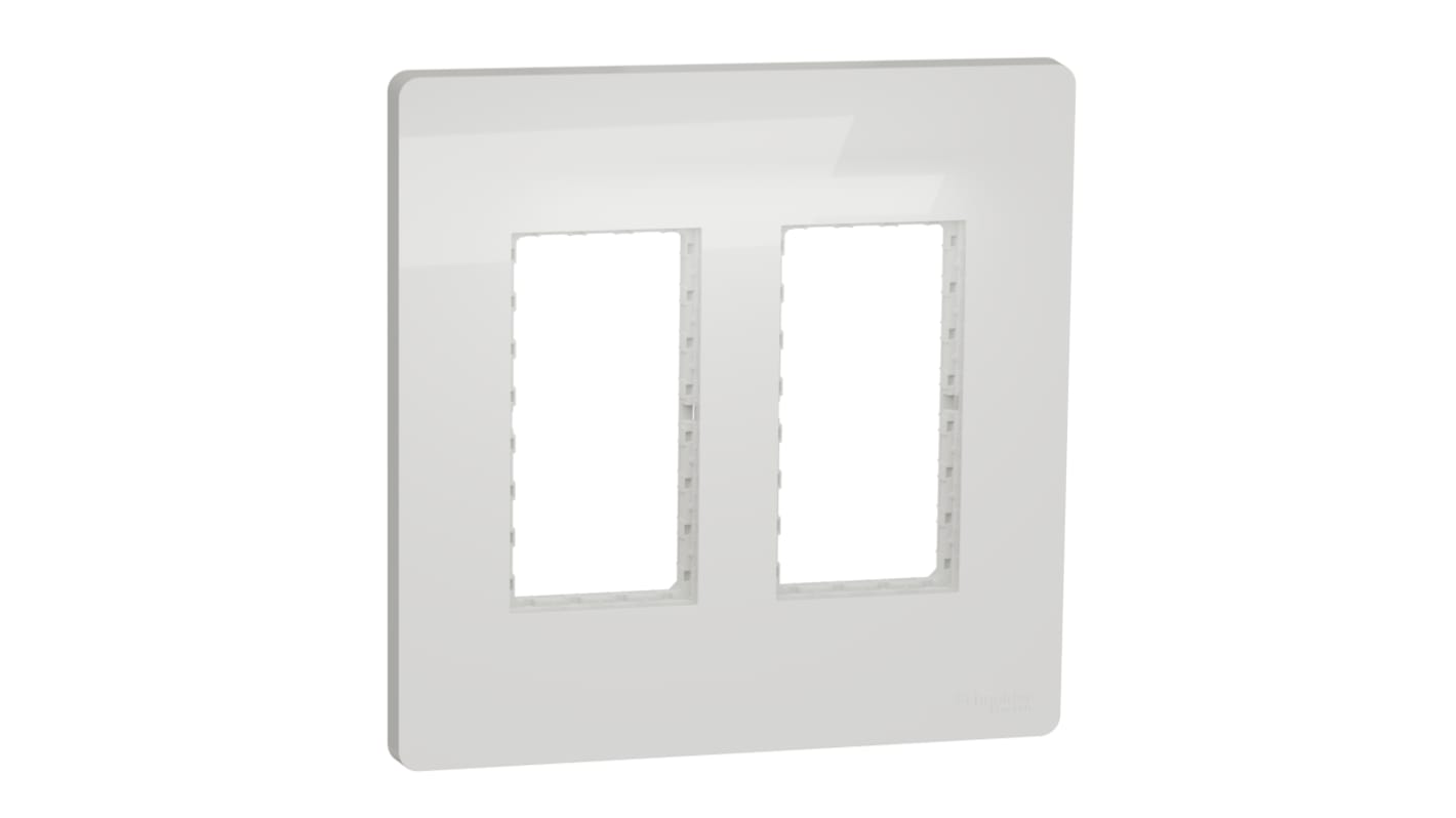 Schneider Electric White 2 Gang Cover Plate Thermoplastic Faceplates & Mounting Plates