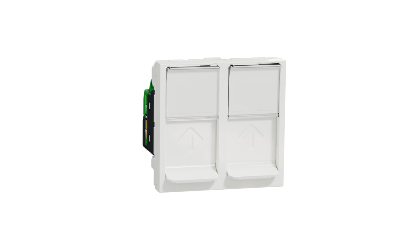 Schneider Electric New Unica Series Female RJ45 Socket, Flush Mount, Cat6, STP Shield 1 Port 8 -Way