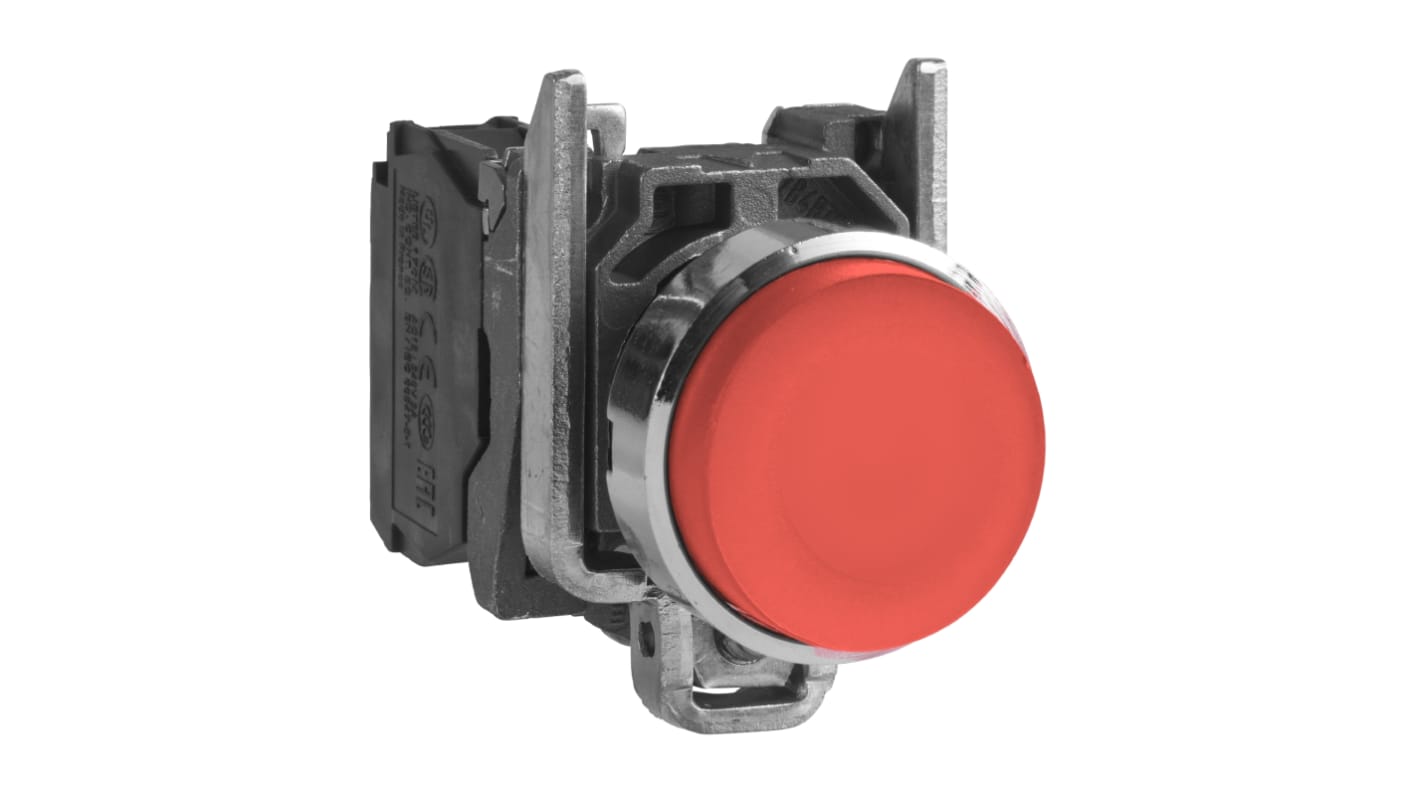 Schneider Electric XB4 Series Push Button, 22mm Cutout, 1 NO, 600V, IP66, IP67, IP69