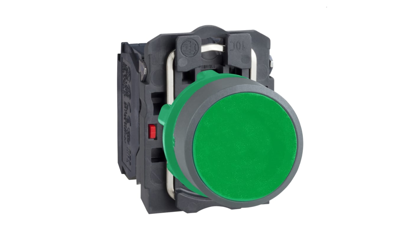 Schneider Electric XB5 Series Push Button, 22mm Cutout, 1 NO + 1 NC, 600V, IP66, IP67