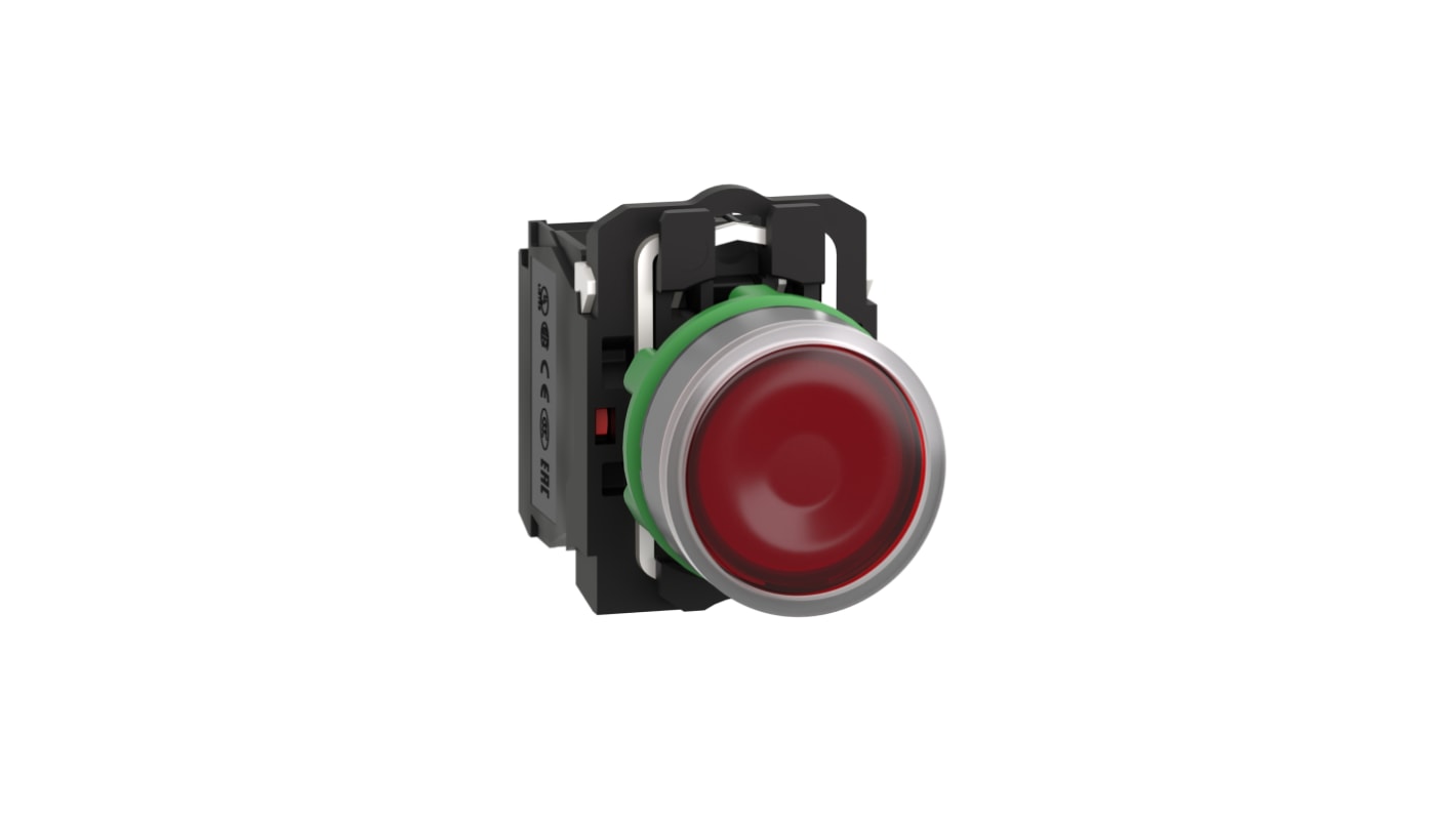 Schneider Electric XB5 Series Illuminated Push Button, 22mm Cutout, SPDT, 24V, IP66, IP67