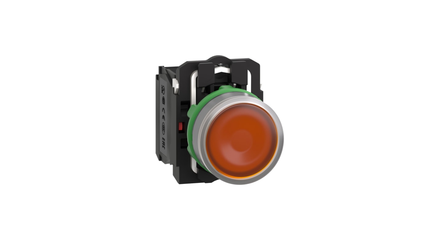 Schneider Electric XB5 Series Illuminated Push Button, 22mm Cutout, SPDT, 220 → 240V, IP66, IP67