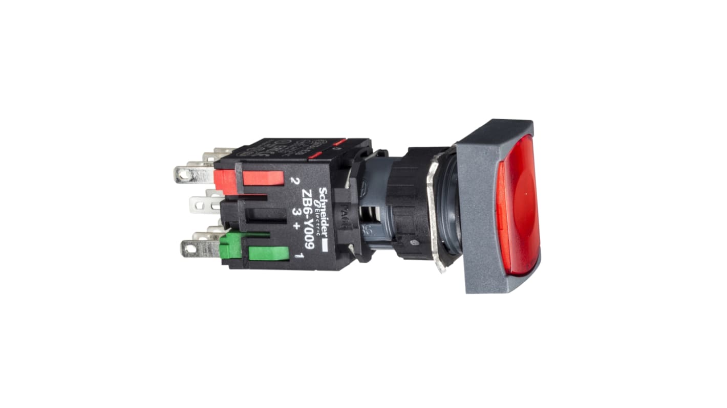 Schneider Electric XB6 Series Push Button, 16mm Cutout, 1 NC, 24V, IP65