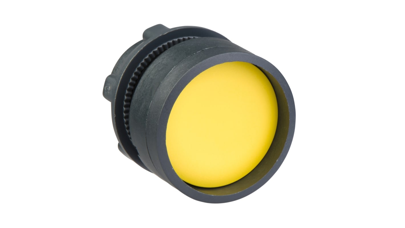 Schneider Electric Harmony XB5 Series Yellow Spring Return Push Button Head, 22mm Cutout, IP66, IP67, IP69(IP69K)