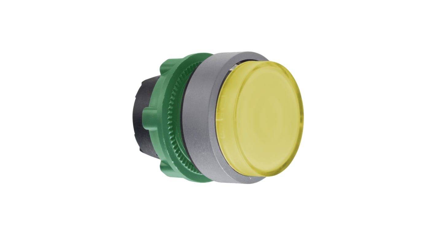 Schneider Electric Harmony XB5 Series Yellow Illuminated Push Push Push Button Head, 22mm Cutout, IP66