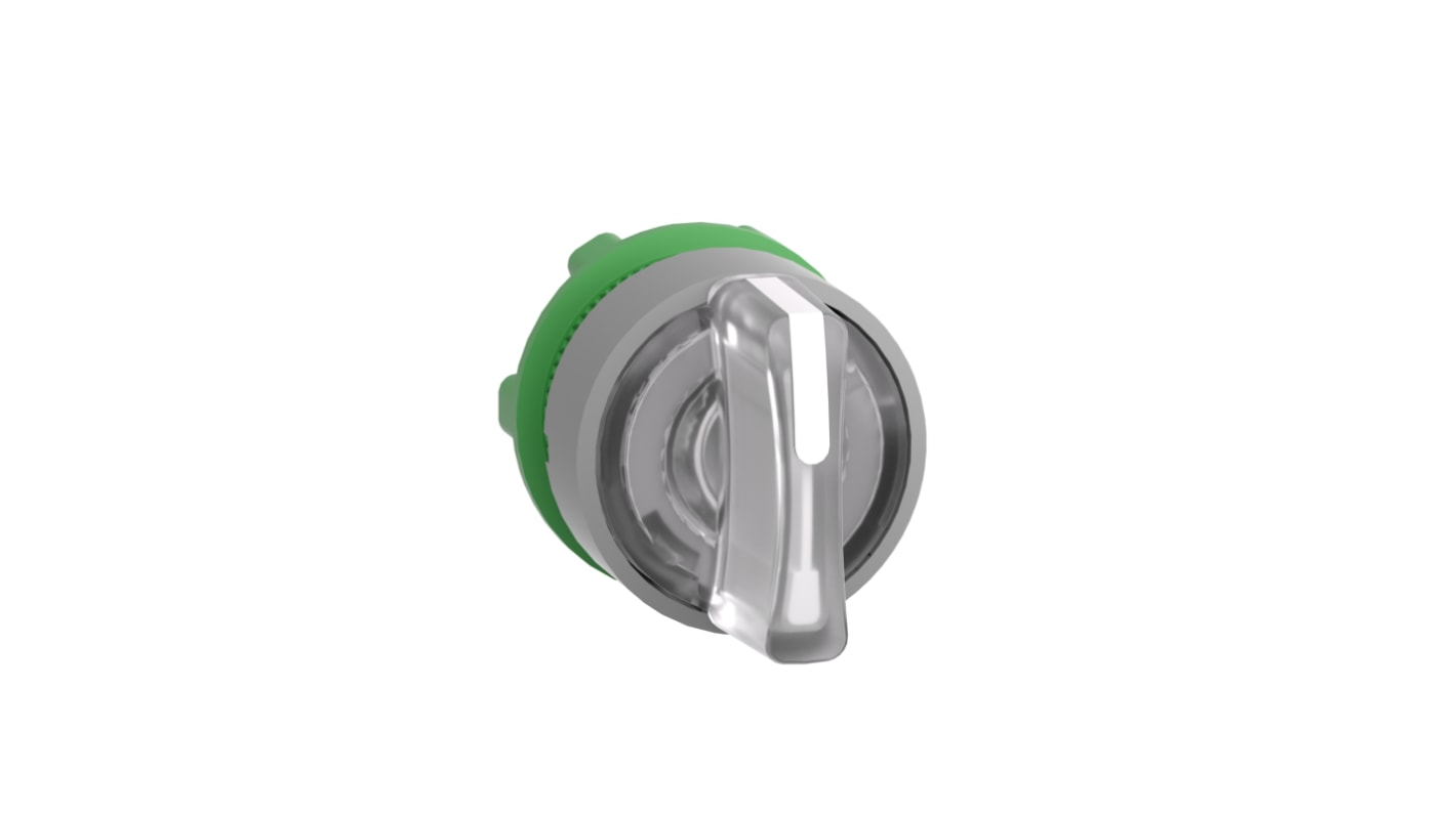 Schneider Electric Harmony XB5 Series 2 Position Selector Switch Head, 22mm Cutout, White Handle