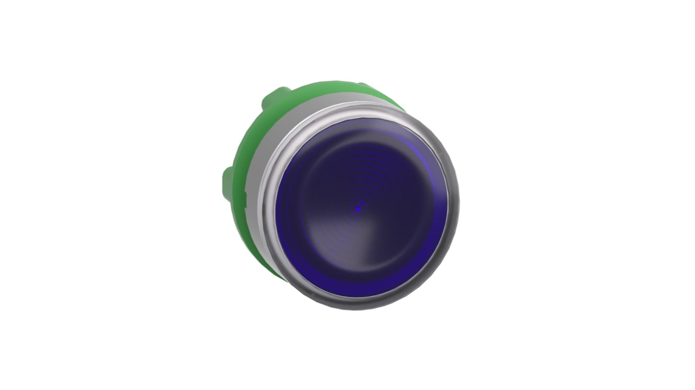 Schneider Electric Harmony XB5 Series Blue Illuminated Spring Return Push Button Head, 22mm Cutout, IP66, IP67