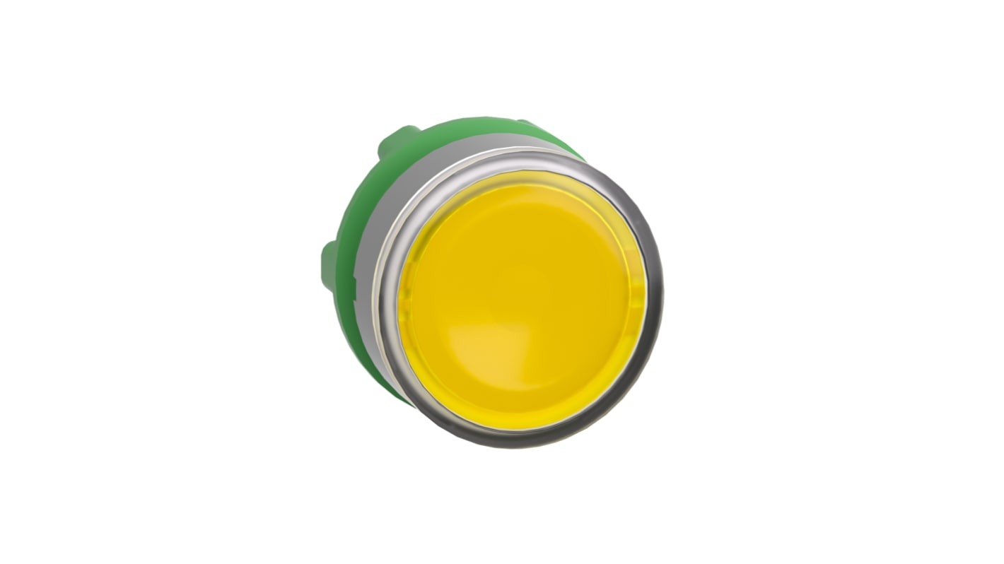 Schneider Electric Harmony XB5 Series Yellow Illuminated Spring Return Push Button Head, 22mm Cutout, IP66, IP67